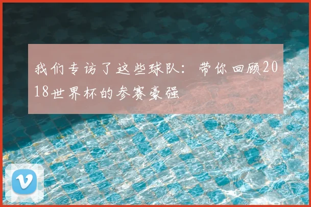 我们专访了这些球队：带你回顾2018世界杯的参赛豪强